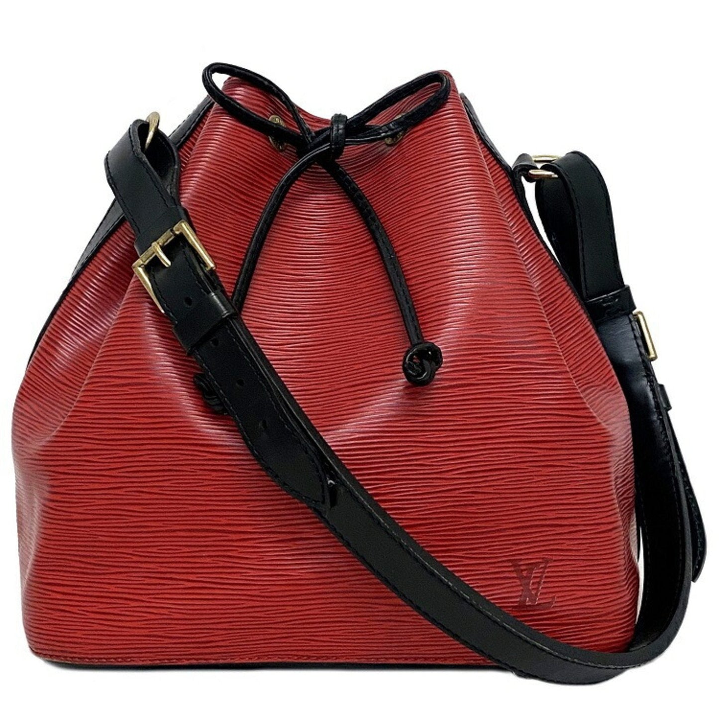 Louis Vuitton Petit Noe Red Black Epi M44172 Leather AK0965 LOUIS VUITTON Shoulder Bag One Two Tone Ladies