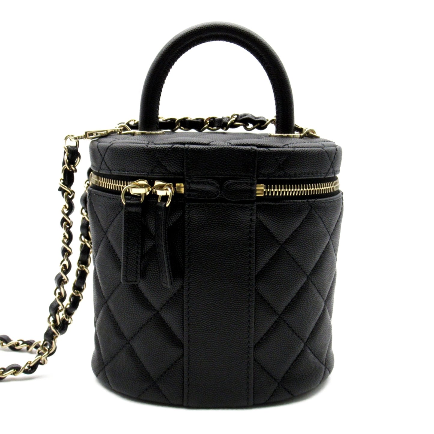 CHANEL Vanity ChainShoulder Bag Black Caviar Skin (Grained Calf)