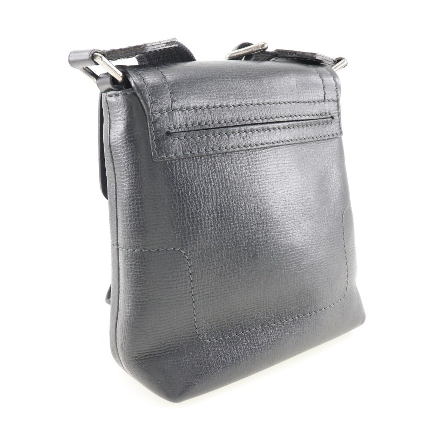 LOUIS VUITTON Yuma Shoulder Bag Utah M97024 Leather Basalt Black RI3059 Men's