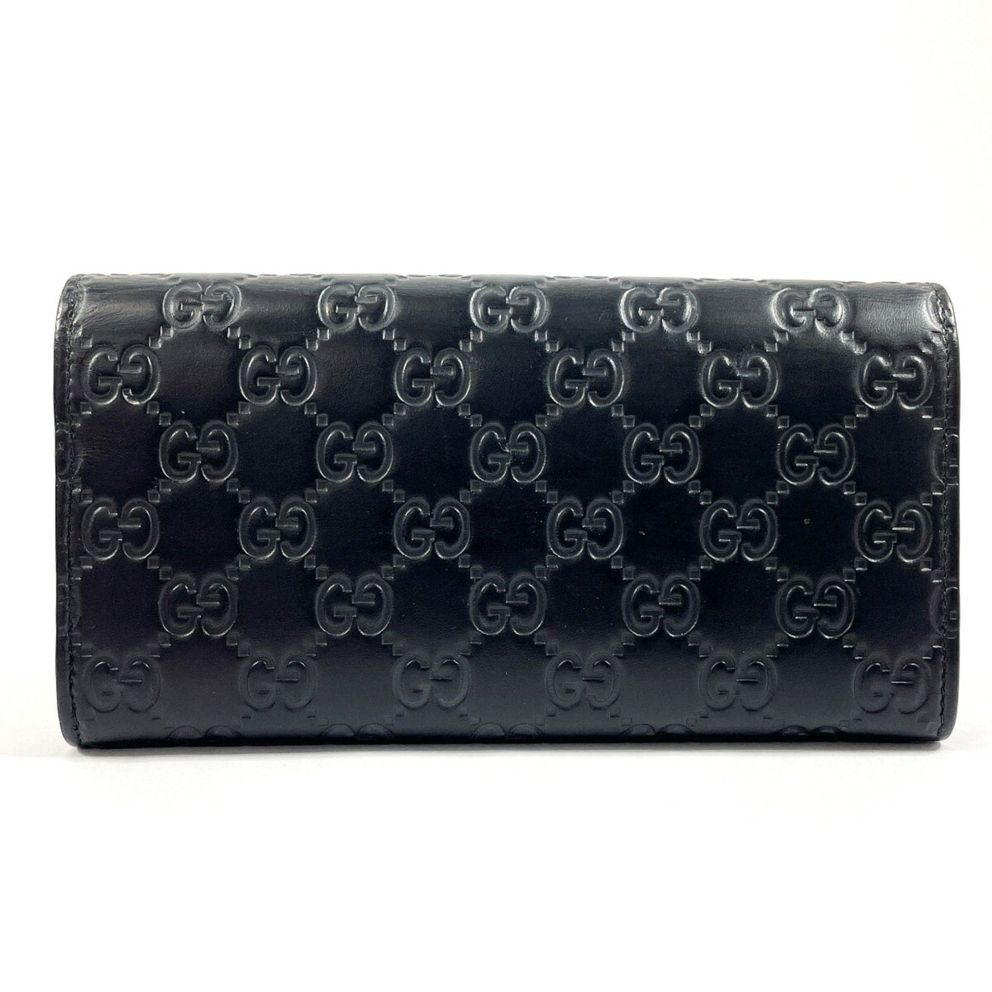 Gucci Black Leather Long Wallet (Bi-Fold)