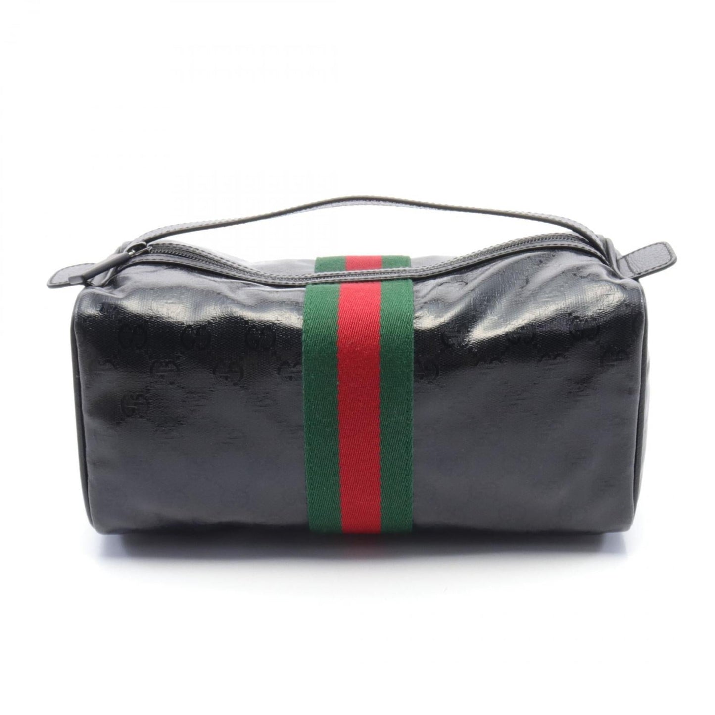 Gucci Black Pvc Coated Canvas Leather Handbag ()
