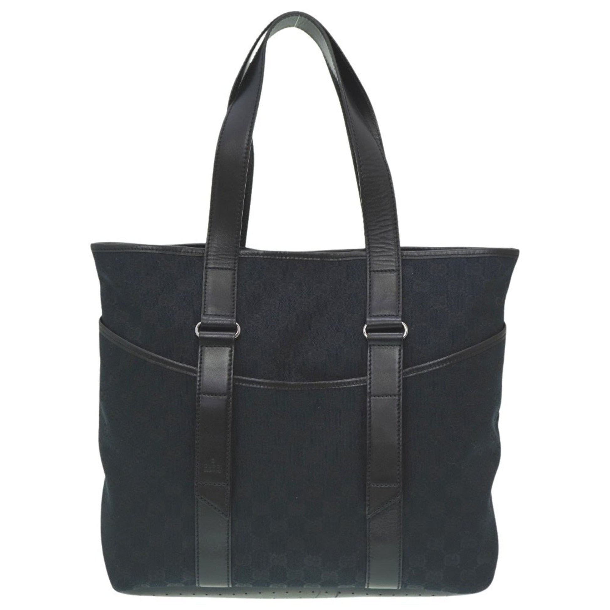 Gucci Gg Canvas Black Gg Canvas Leather Tote Bag ()