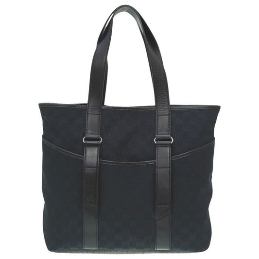 Gucci Gg Canvas Black Gg Canvas Leather Tote Bag ()