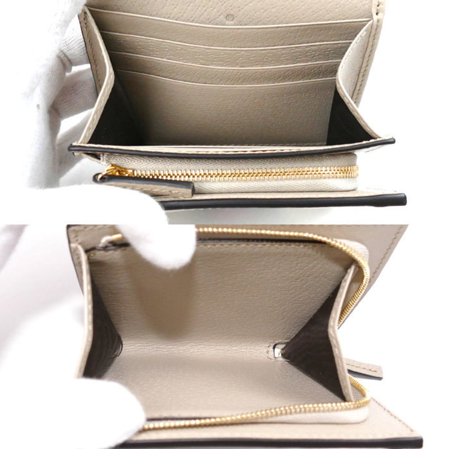 Gucci Beige White Gg Supreme Canvas Leather Wallet (Bi-Fold)