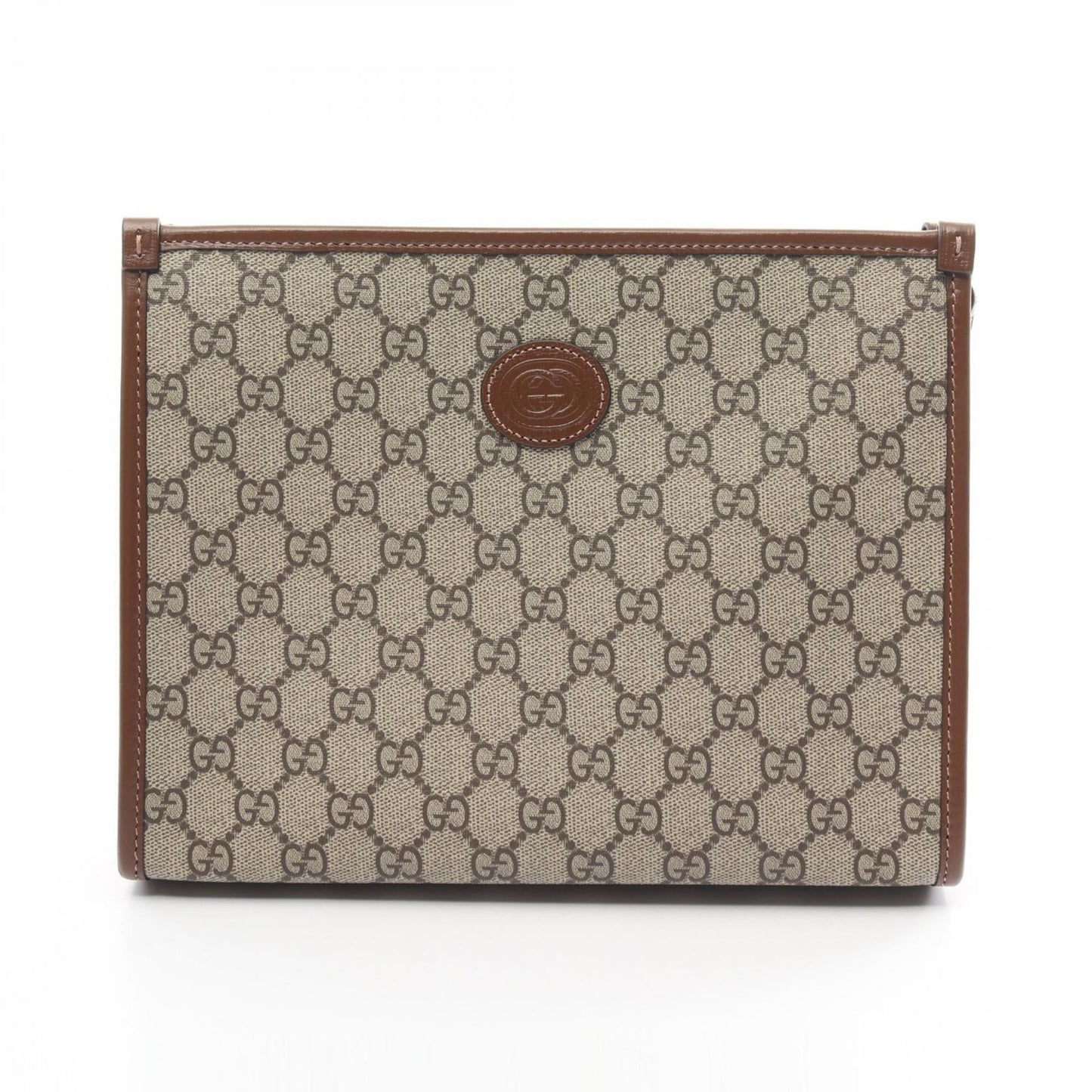 Gucci Beige Brown Gg Supreme Clutch Bag
