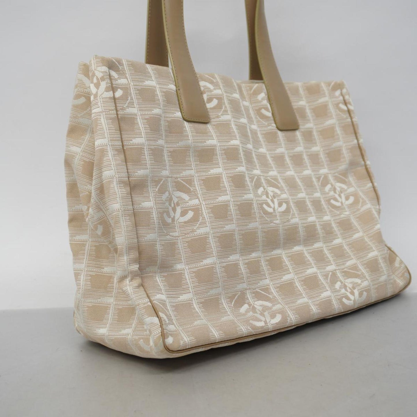 Chanel Tote Bag New Travel Nylon Beige Women's