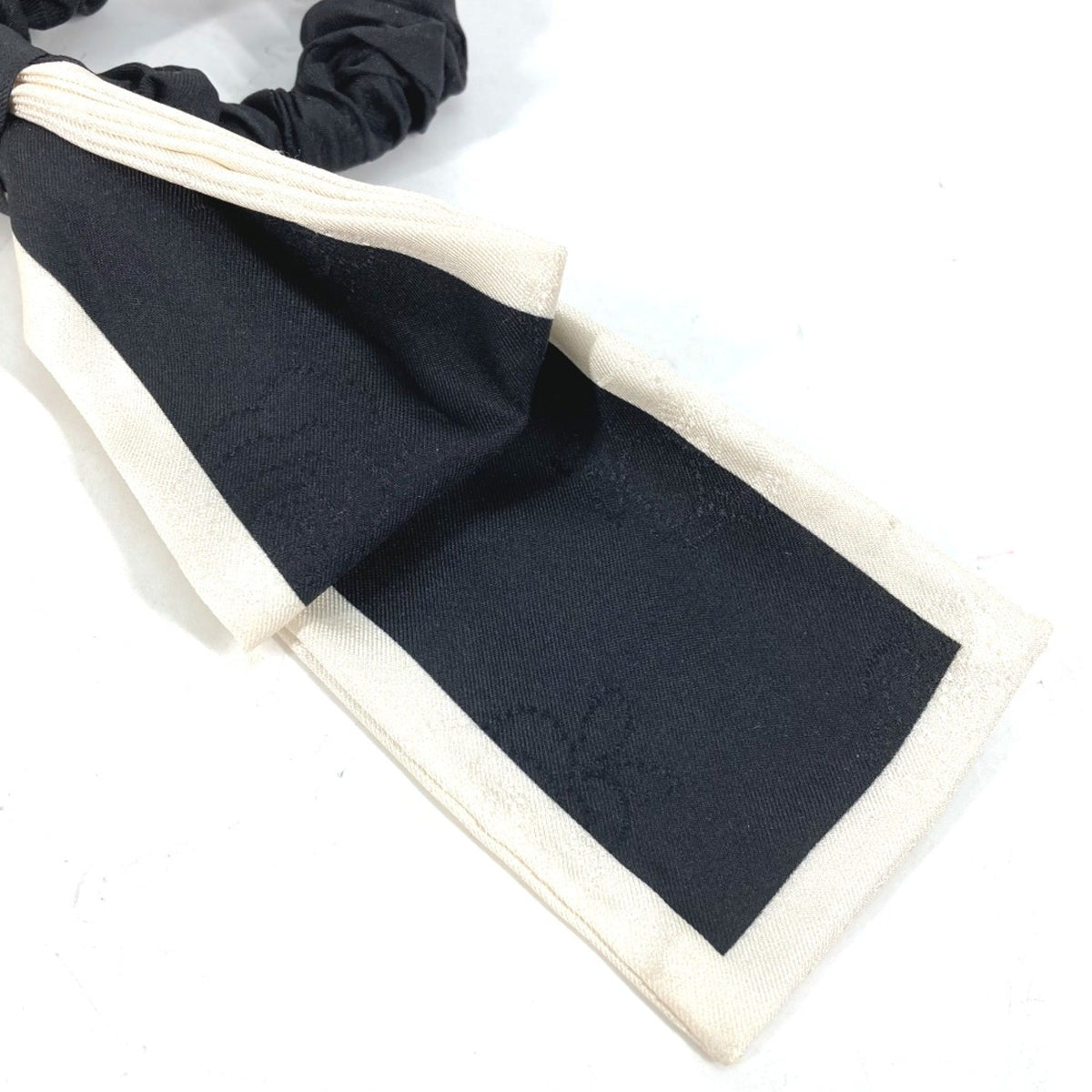 Chanel hair accessory Scrunchie Hair Accessory Hair rubber Black x White