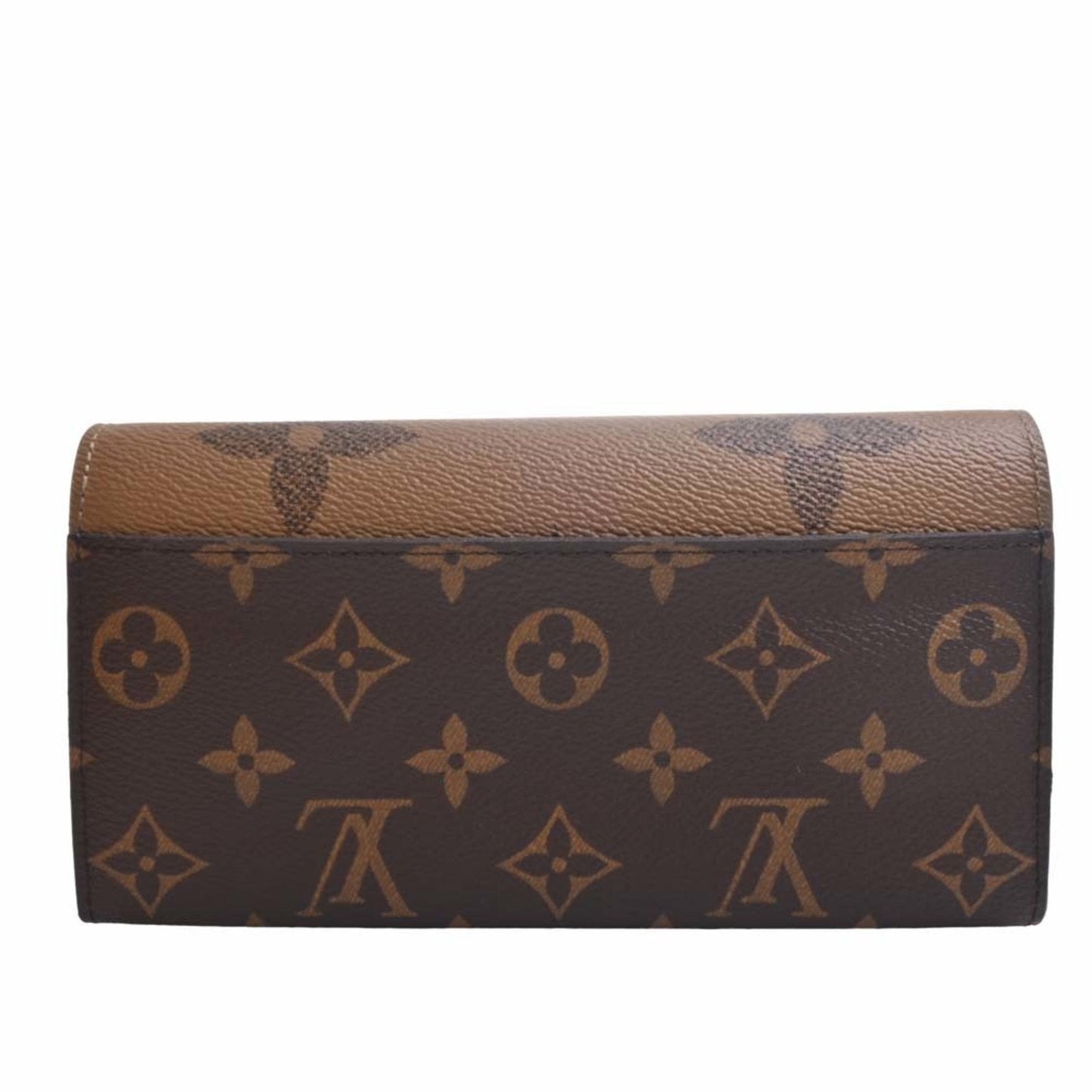 LOUIS VUITTON Monogram Giant Reverse Portefeuille Sarah Long Wallet M80726 Brown Women's