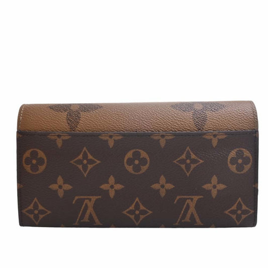 LOUIS VUITTON Monogram Giant Reverse Portefeuille Sarah Long Wallet M80726 Brown Women's