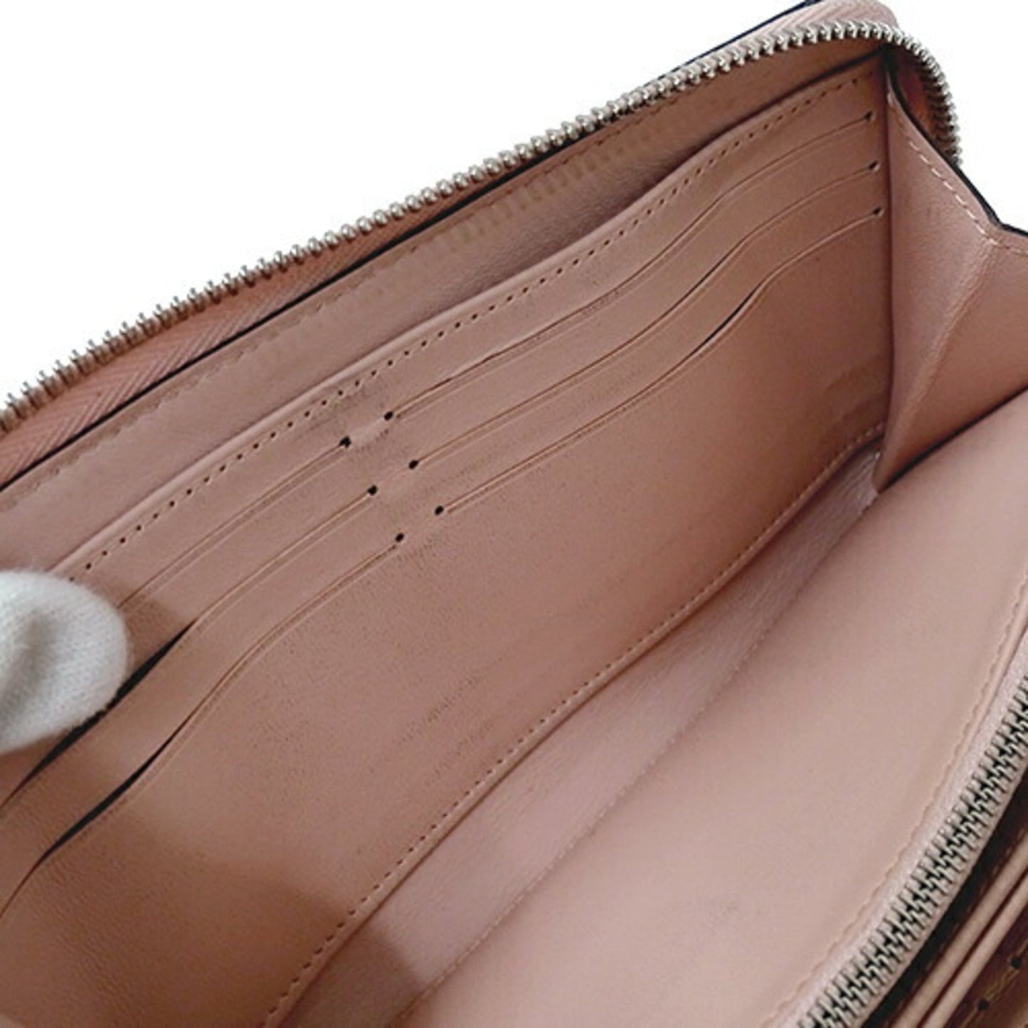 LOUIS VUITTON Wallet Monogram Mahina Women's Long Zippy Magnolia M61868 Pink Round