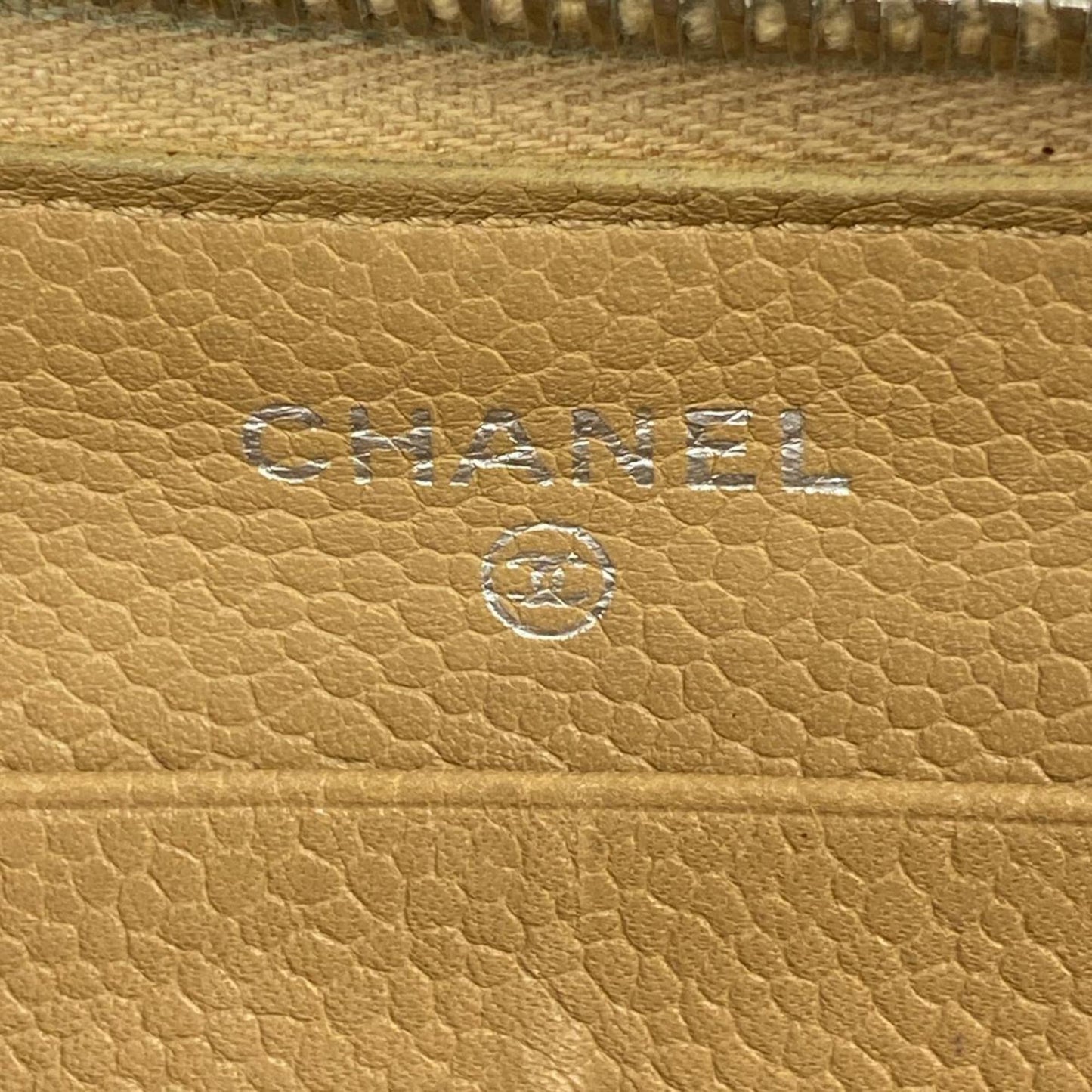 Chanel Long Wallet Matelasse Caviar Skin Beige Women's