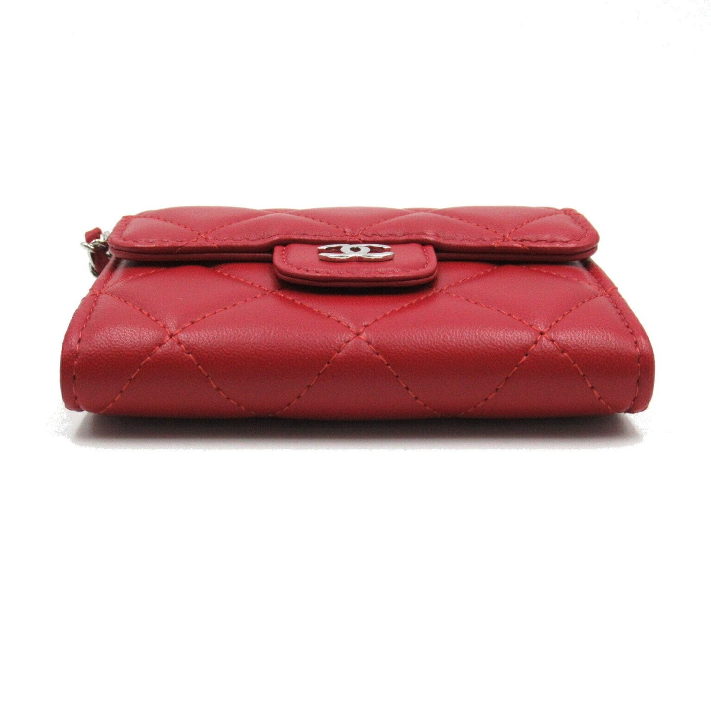 CHANEL Chain Wallet Shoulder Bag Lambskin (Sheepskin) Women's Red