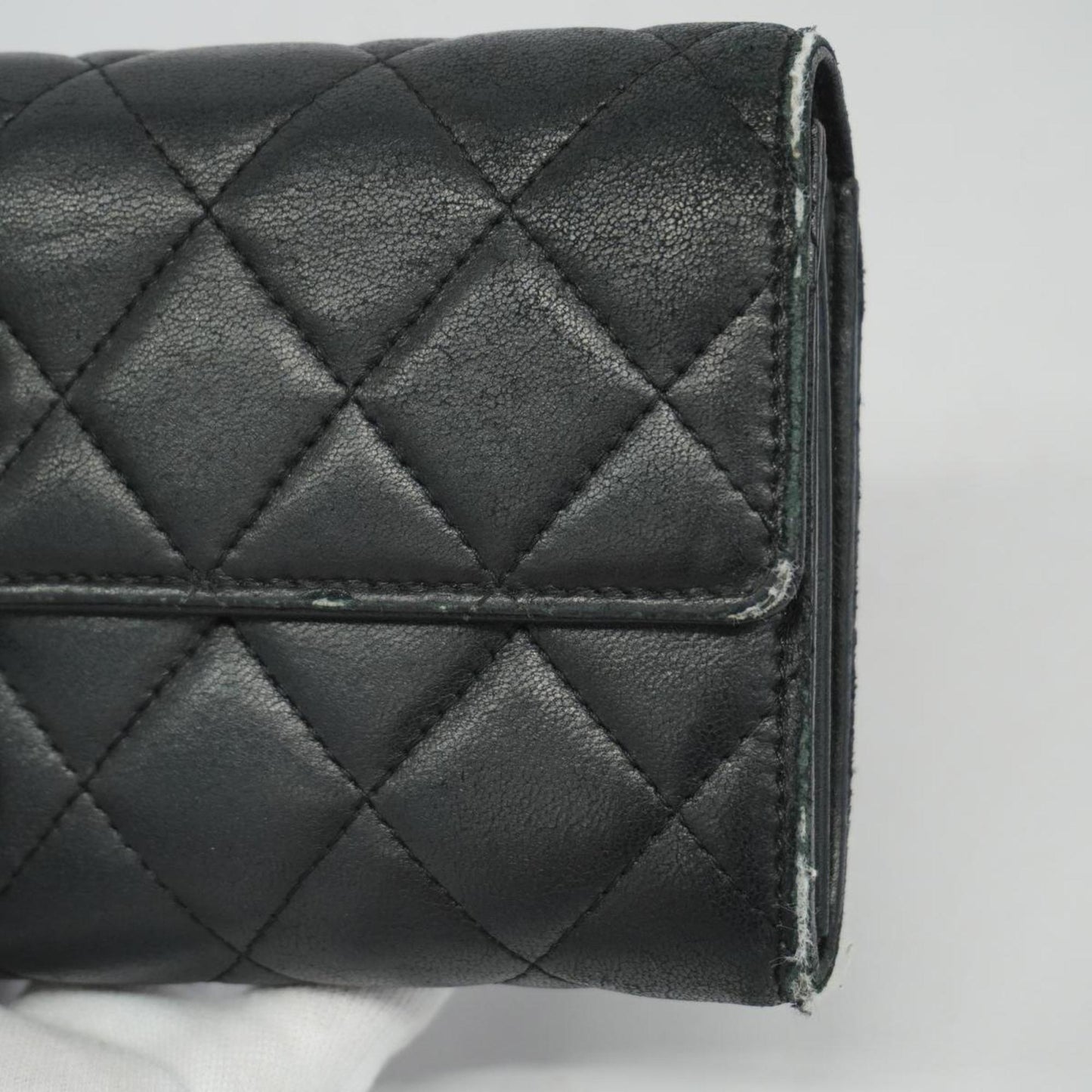 Chanel Long Wallet Matelasse Lambskin Black Women's