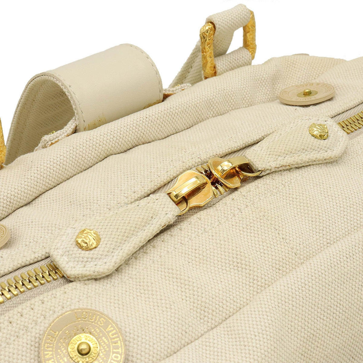 LOUIS VUITTON Polkadots Panama Bowlie Handbag Boston Bag Canvas Ivory M95409