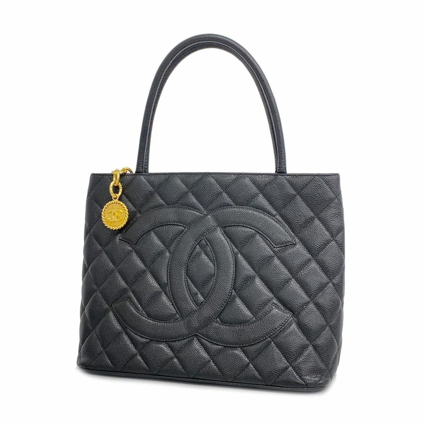 Chanel Tote Bag Reproduction Caviar Skin Black Women's