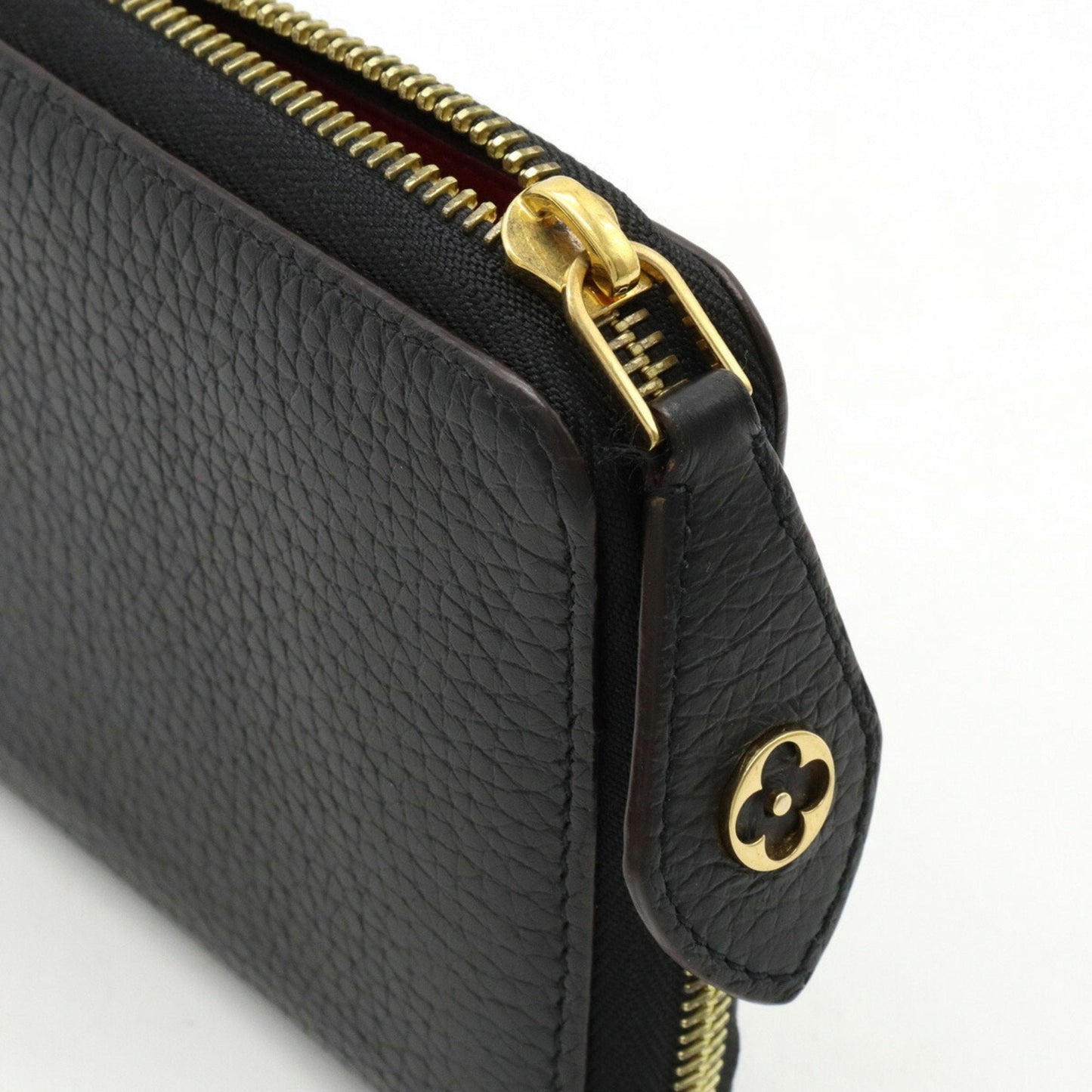 LOUIS VUITTON Portefeuille Comet L-shaped long wallet Taurillon leather Noir black pink M63102