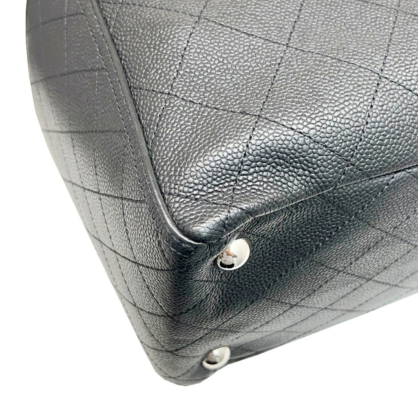 Chanel Wild Stitch Shoulder HandBag Chain Tote Caviar Skin Black No. 19 Women's