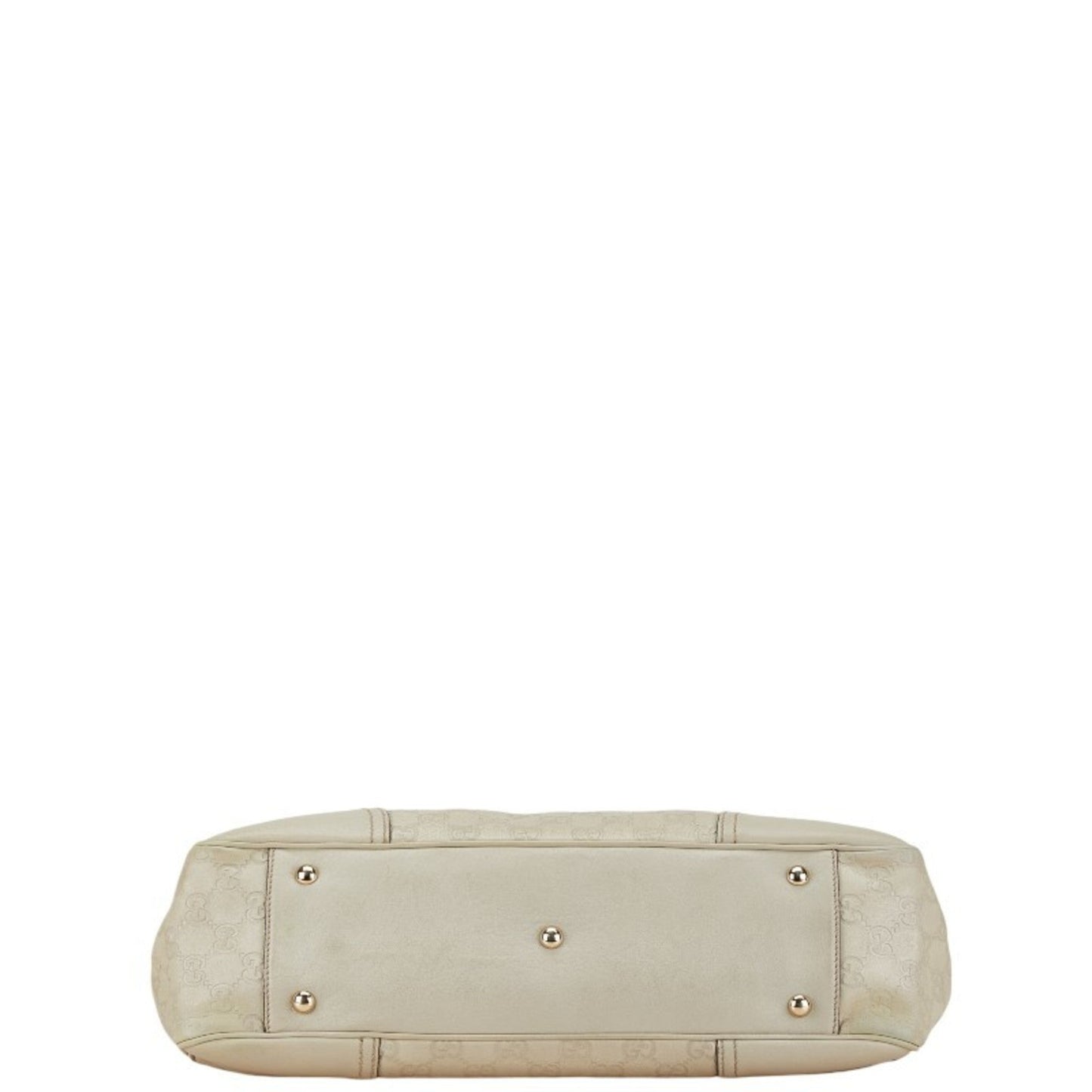 Gucci Guccissima Ivory White Canvas Leather Shoulder Bag Tote Bag