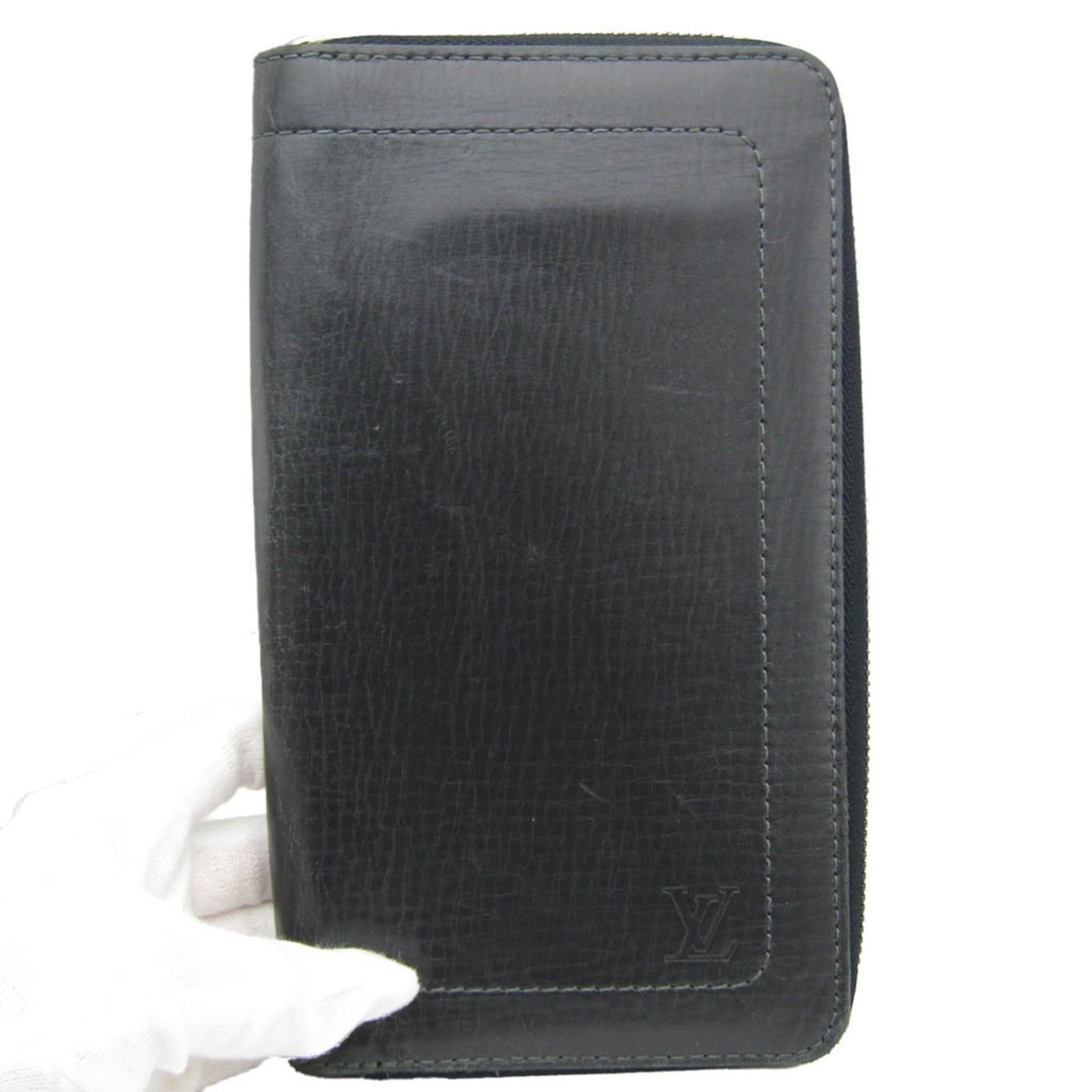 LOUIS VUITTON Zippy Organizer M97026 Men's Utah Leather Long Wallet [bi-fold] Basalt