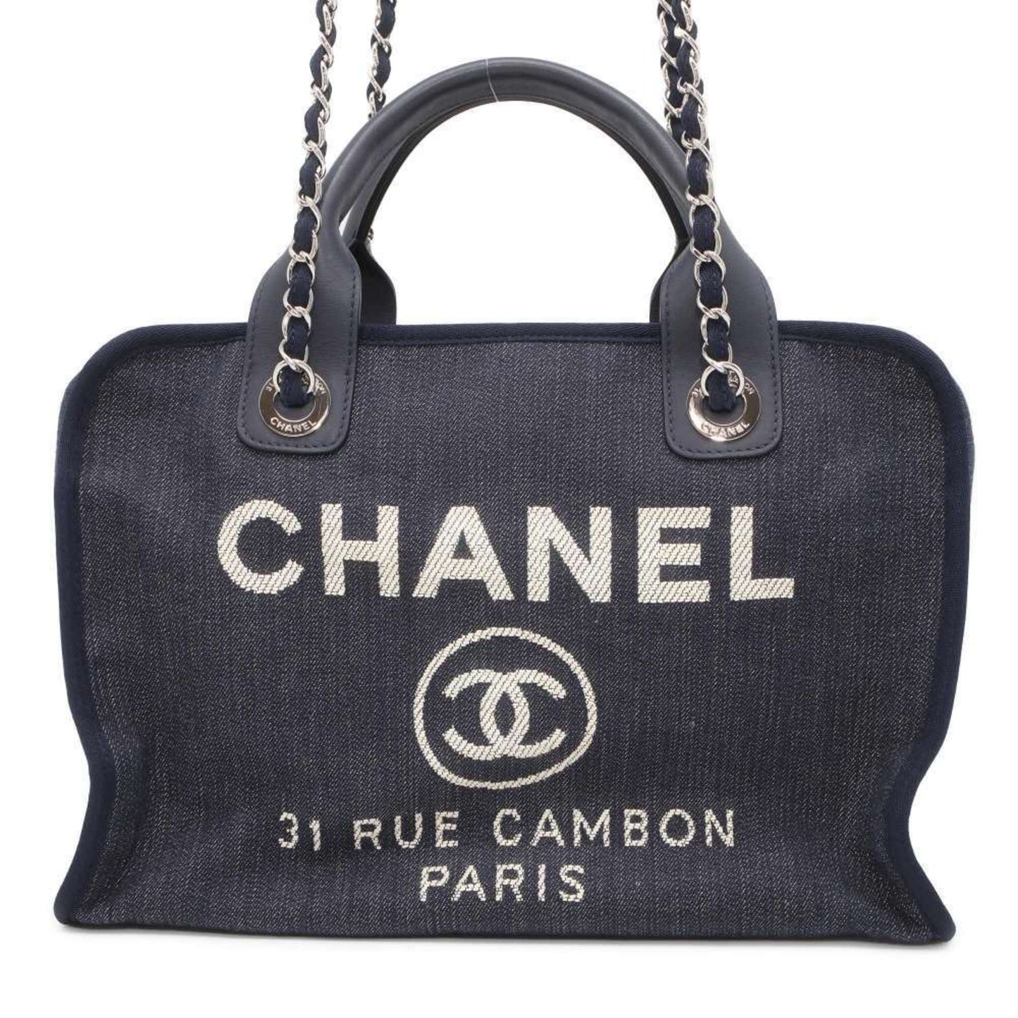 Chanel Handbag Deauville Coco Mark Canvas A92750 CHANEL 2way Shoulder Bag
