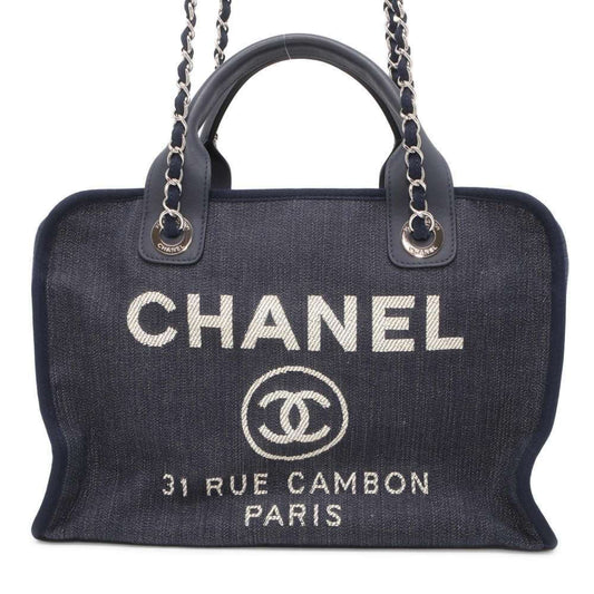 Chanel Handbag Deauville Coco Mark Canvas A92750 CHANEL 2way Shoulder Bag