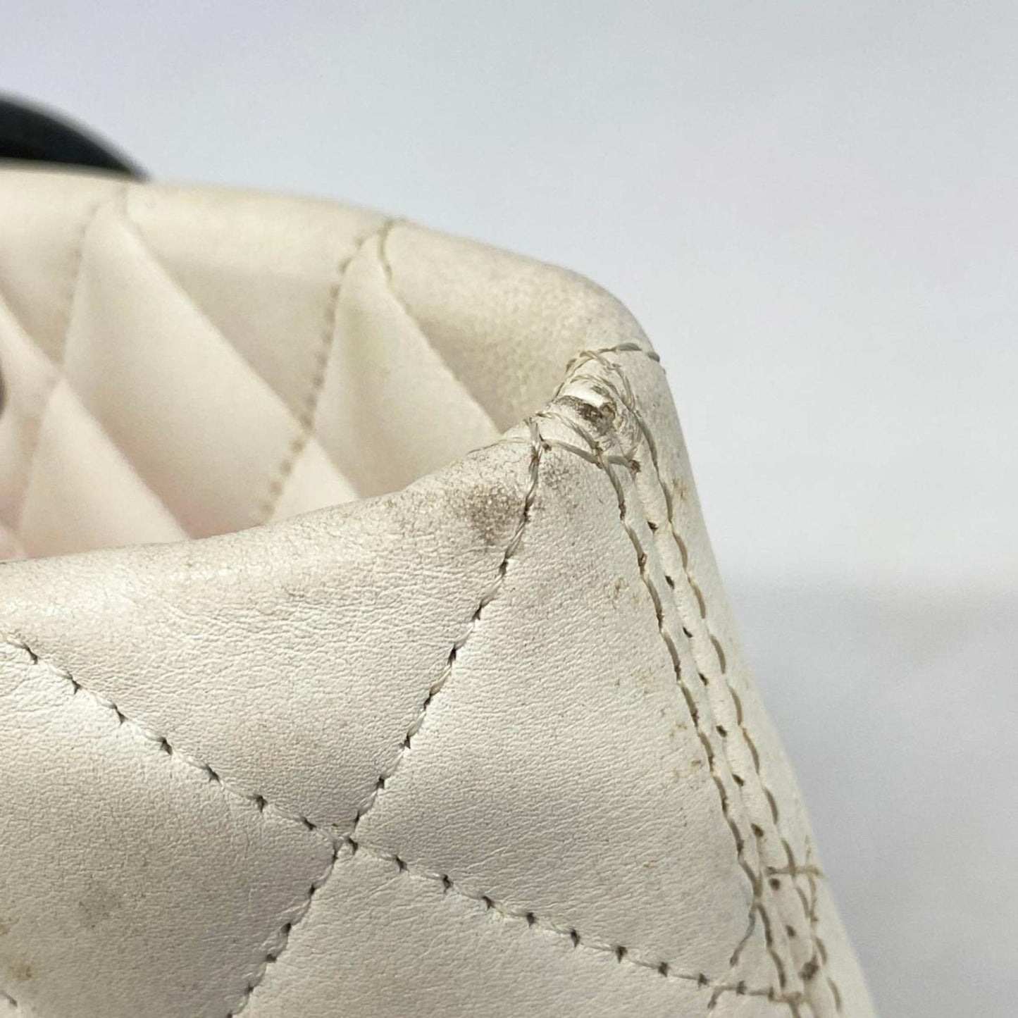 Chanel Tote Bag Cambon Lambskin White Women's