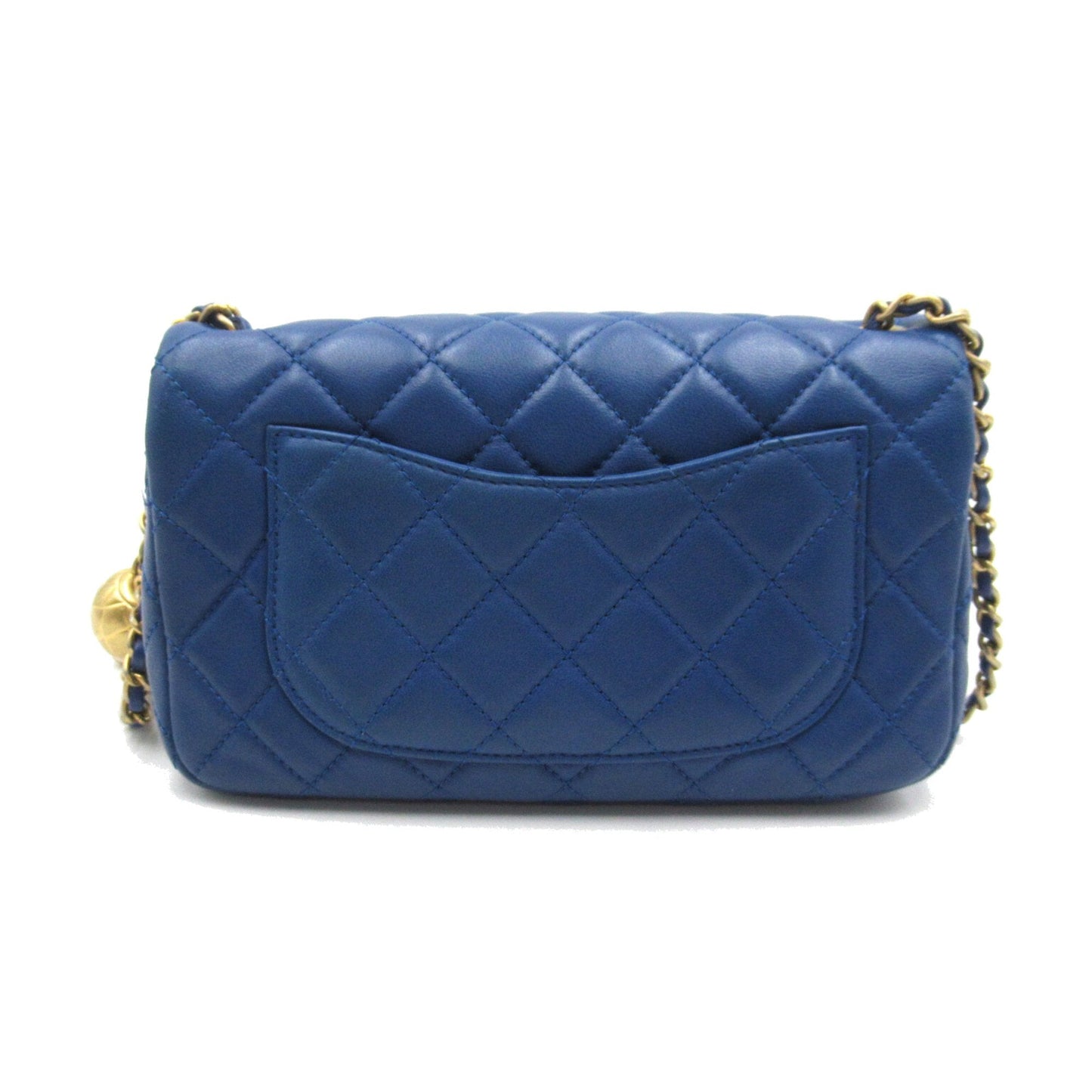 CHANEL Mini Materasse Chain Shoulder Blue Lambskin (sheep leather) AS1787