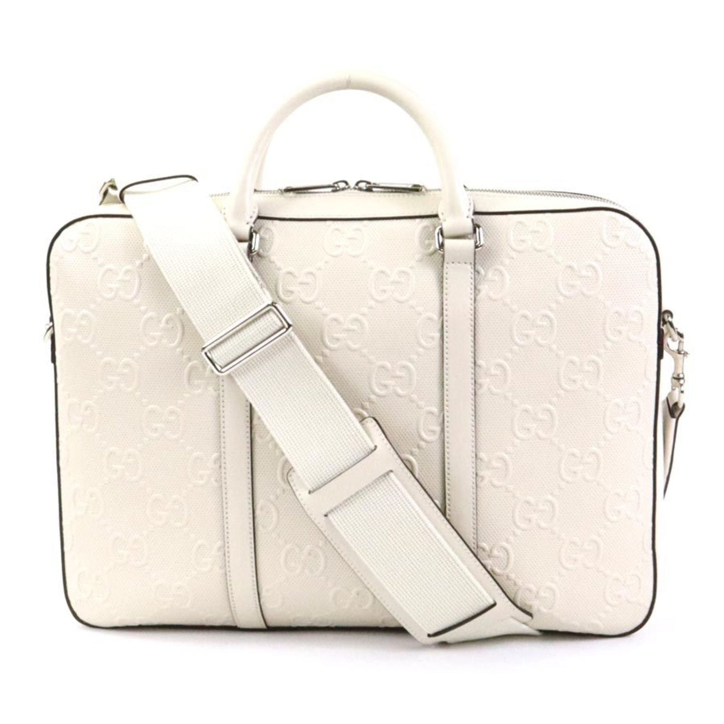 GUCCI Handbag Crossbody Shoulder Bag GG Pattern Leather Ivory Men's 658573