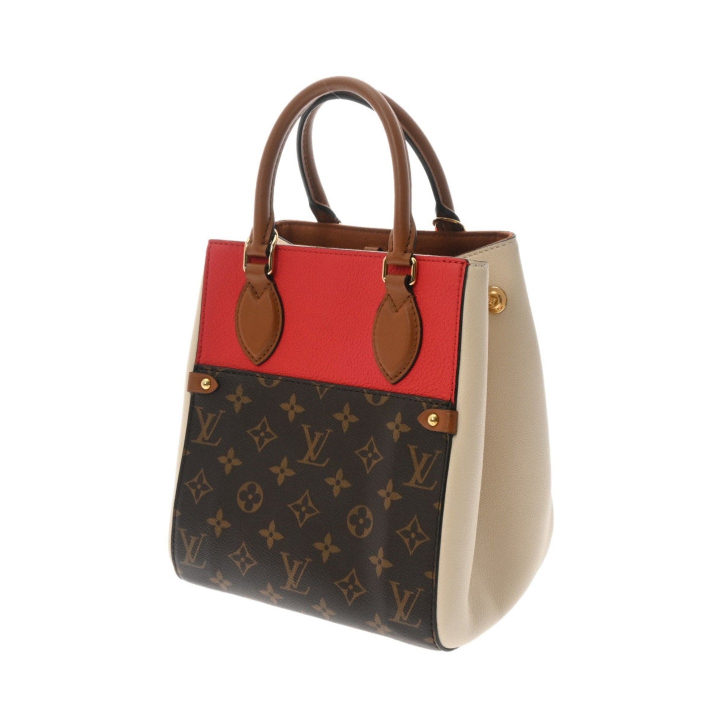 LOUIS VUITTON Monogram Fold Tote PM Three's Creme Noir M45389 Women's Canvas Bag