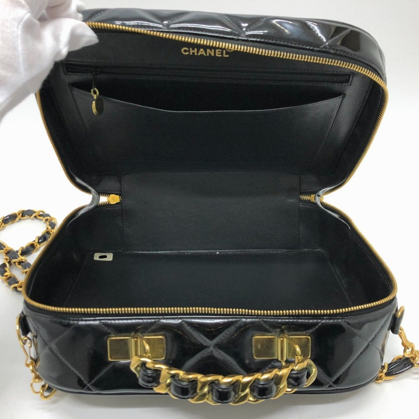 Chanel Matelasse 2WAY Bag Shoulder Crossbody Hand Bag Black GoldHardware