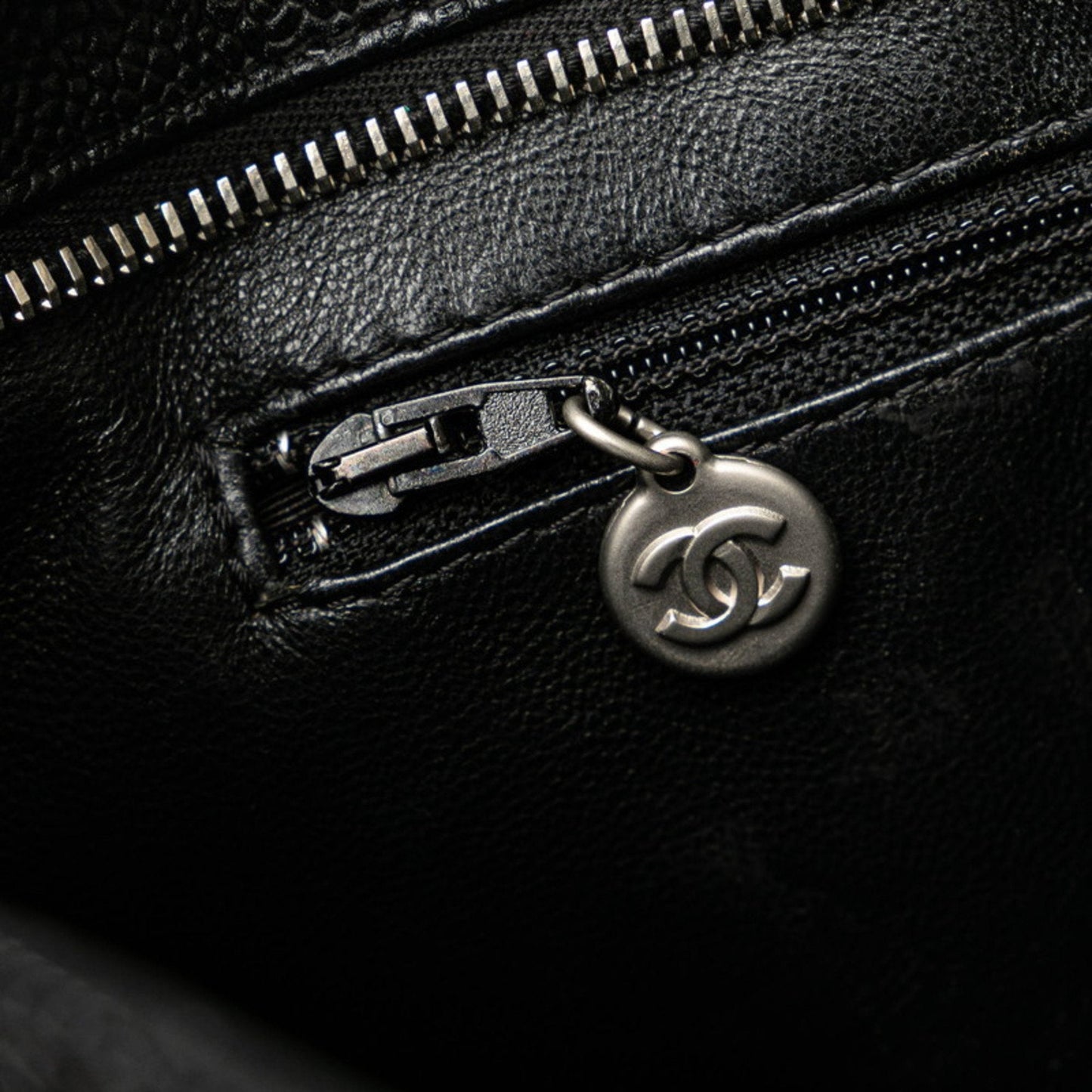 Chanel Reproduction Tote Coco Mark Handbag Bag Black Caviar Skin Women's CHANEL