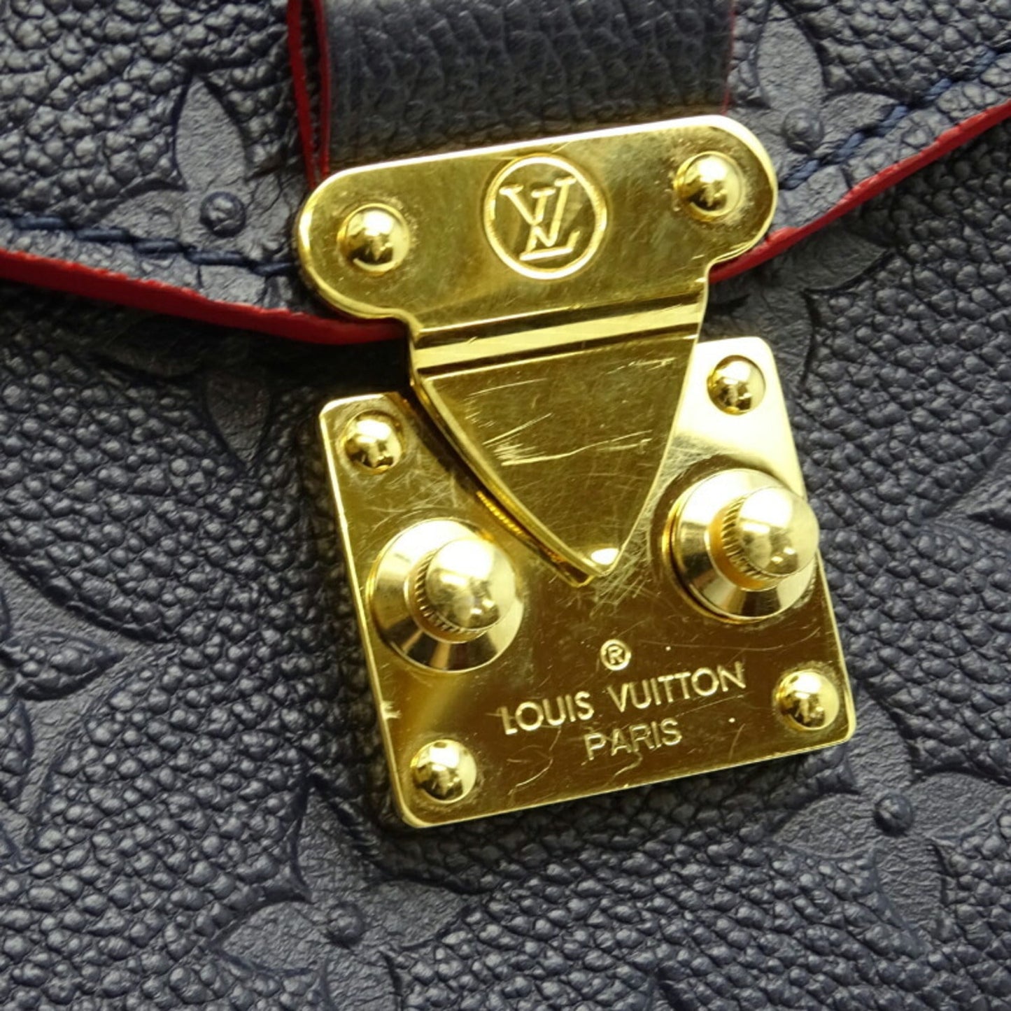 Louis Vuitton Pochette Metis MM Women's Shoulder Bag M44071 Monogram Emprinte Marine Rouge (Navy Red)