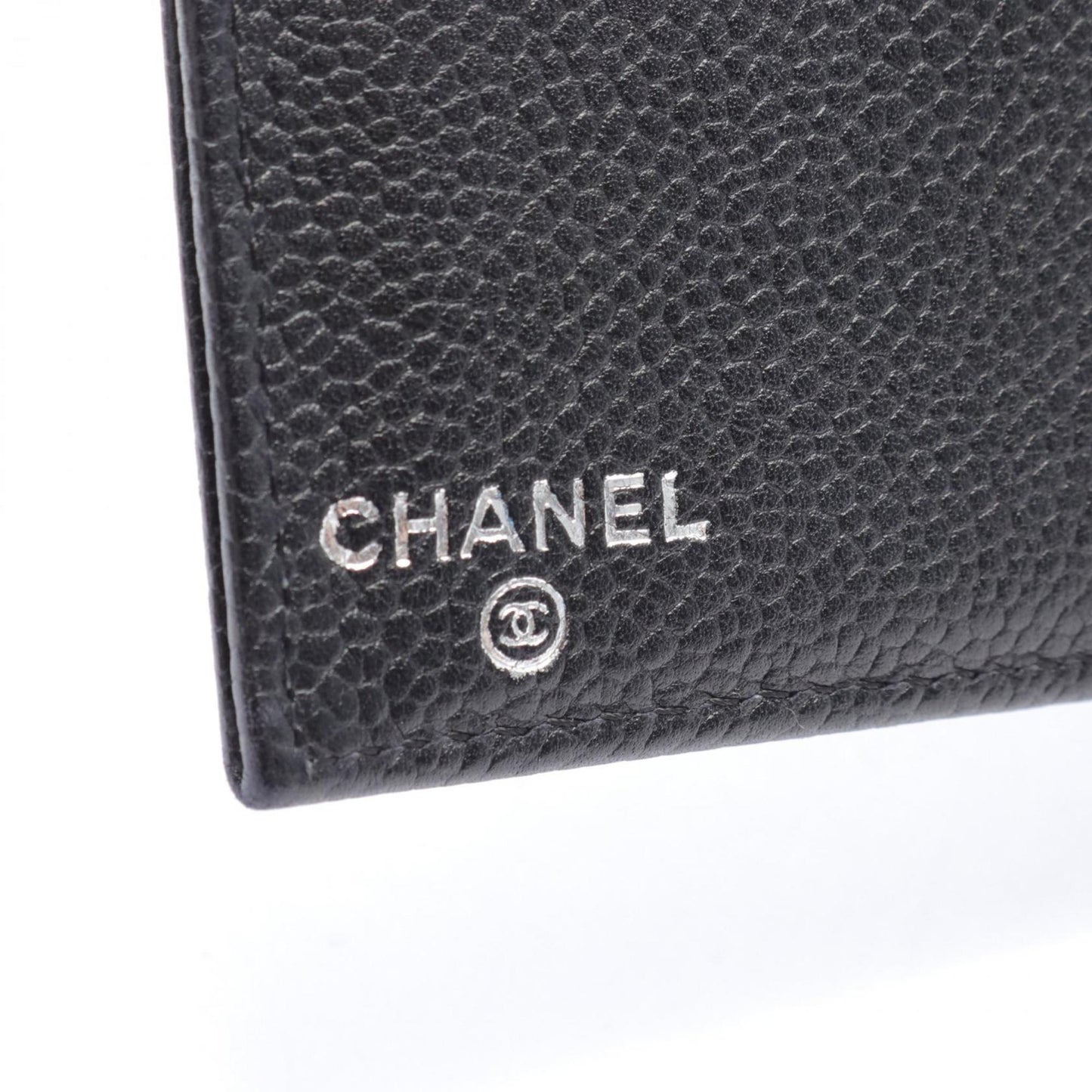 CHANEL Coco Mark Bi-fold Long Wallet Caviar Skin Women's Black