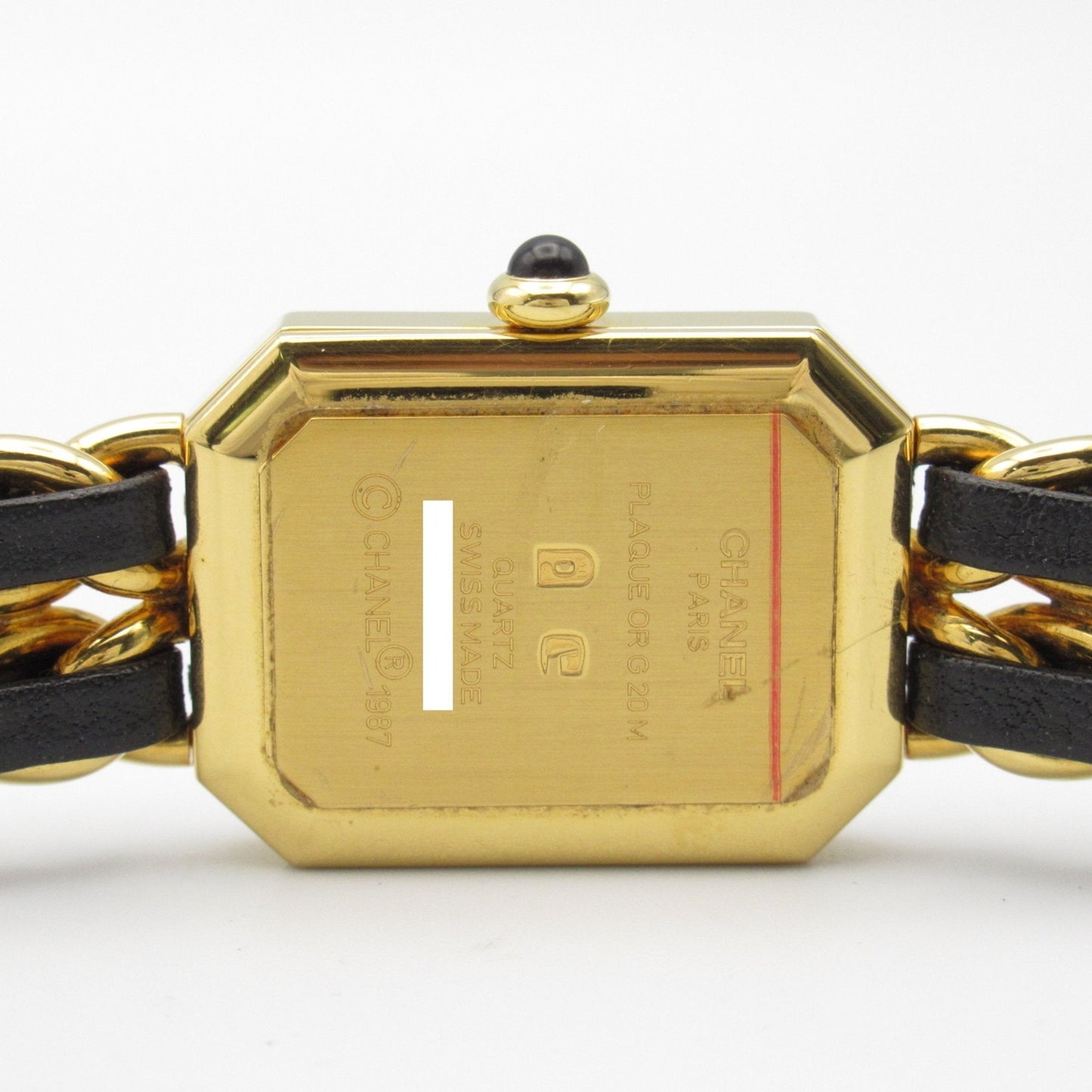 CHANEL Premiere L Wrist Watch H0001 Quartz Black Gold Plated Leather belt H0001