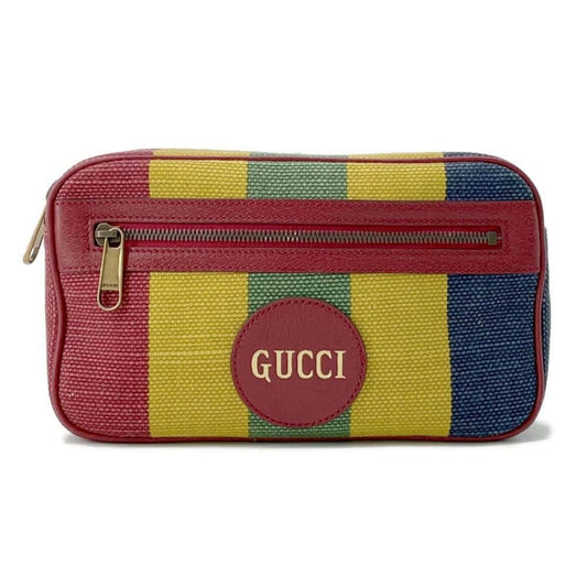 Gucci Multi-Color Canvas Leather Fanny Pack Sling Bag ()