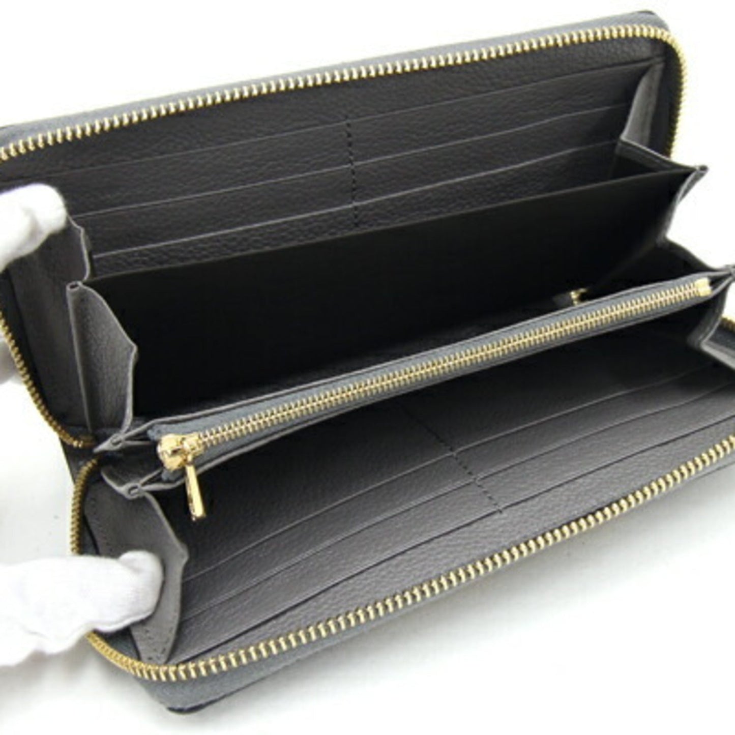 Gucci Gray Leather Long Wallet (Bi-Fold)