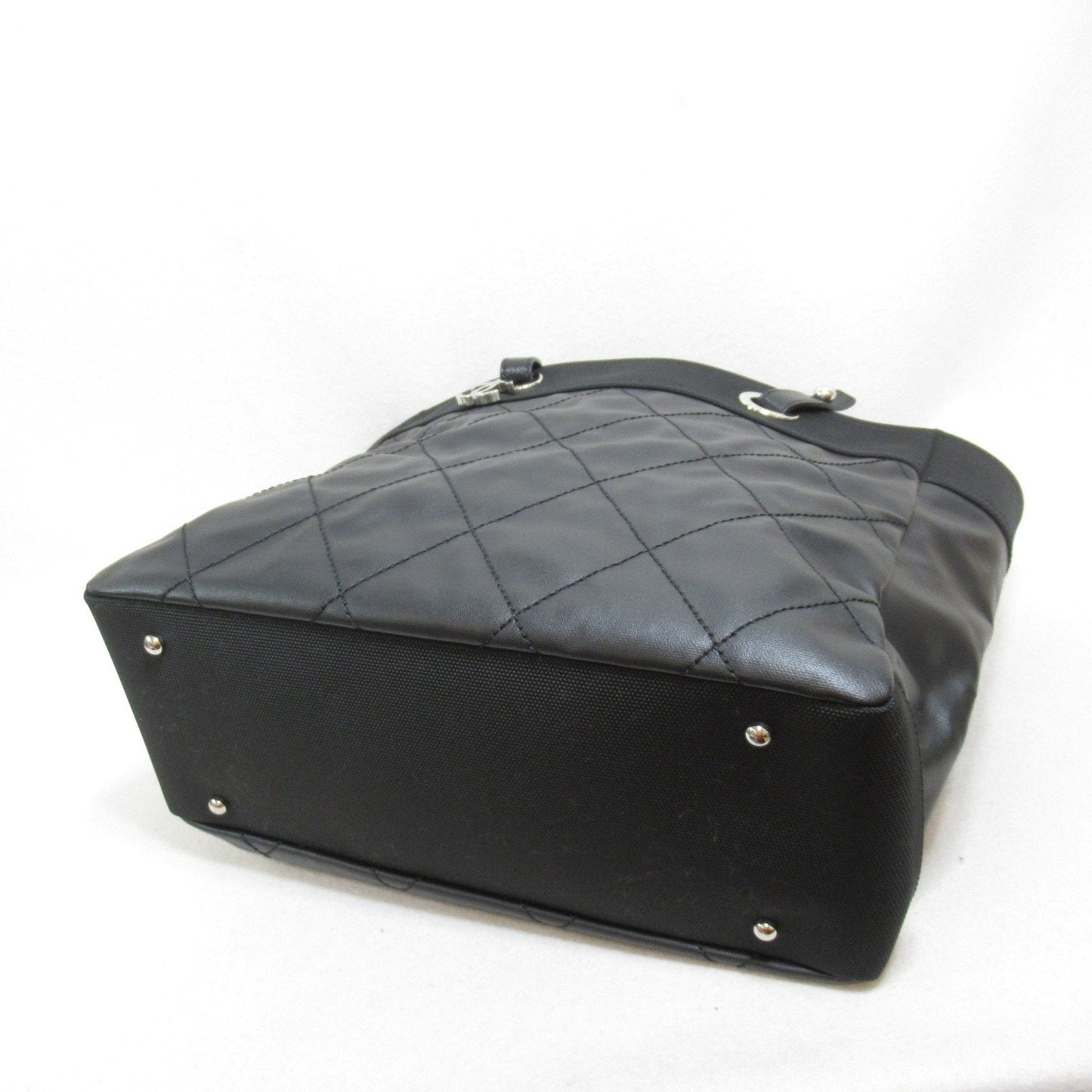 CHANEL Paris Biarritz Tote MM Bag Coated Canvas Women's Black