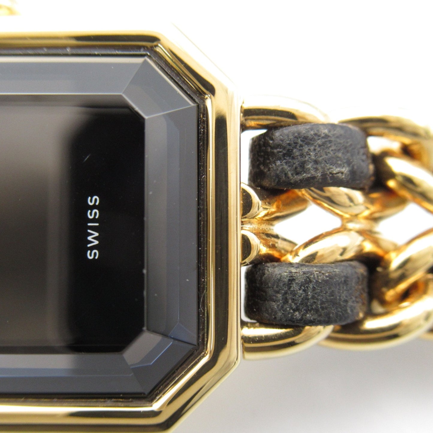 CHANEL Premiere L Wrist Watch H0001 Quartz Black Gold Plated Leather belt H0001