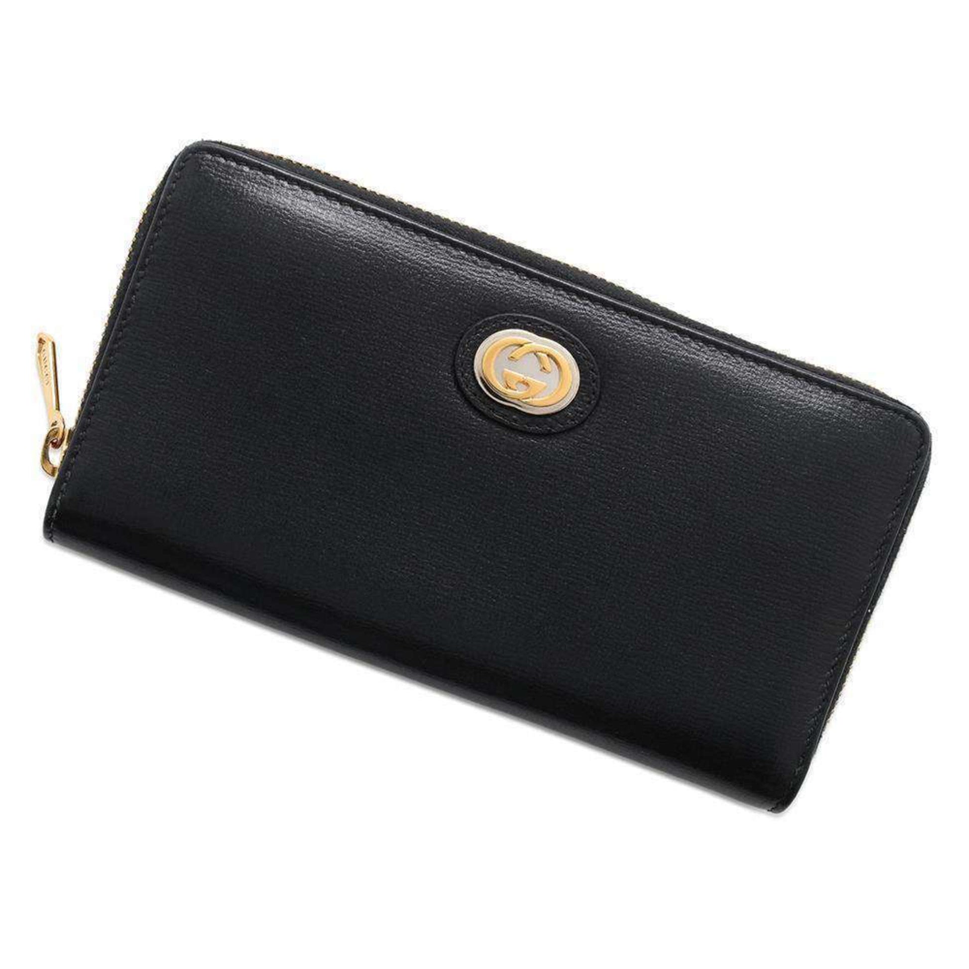Gucci Black Leather Long Wallet (Bi-Fold) ()