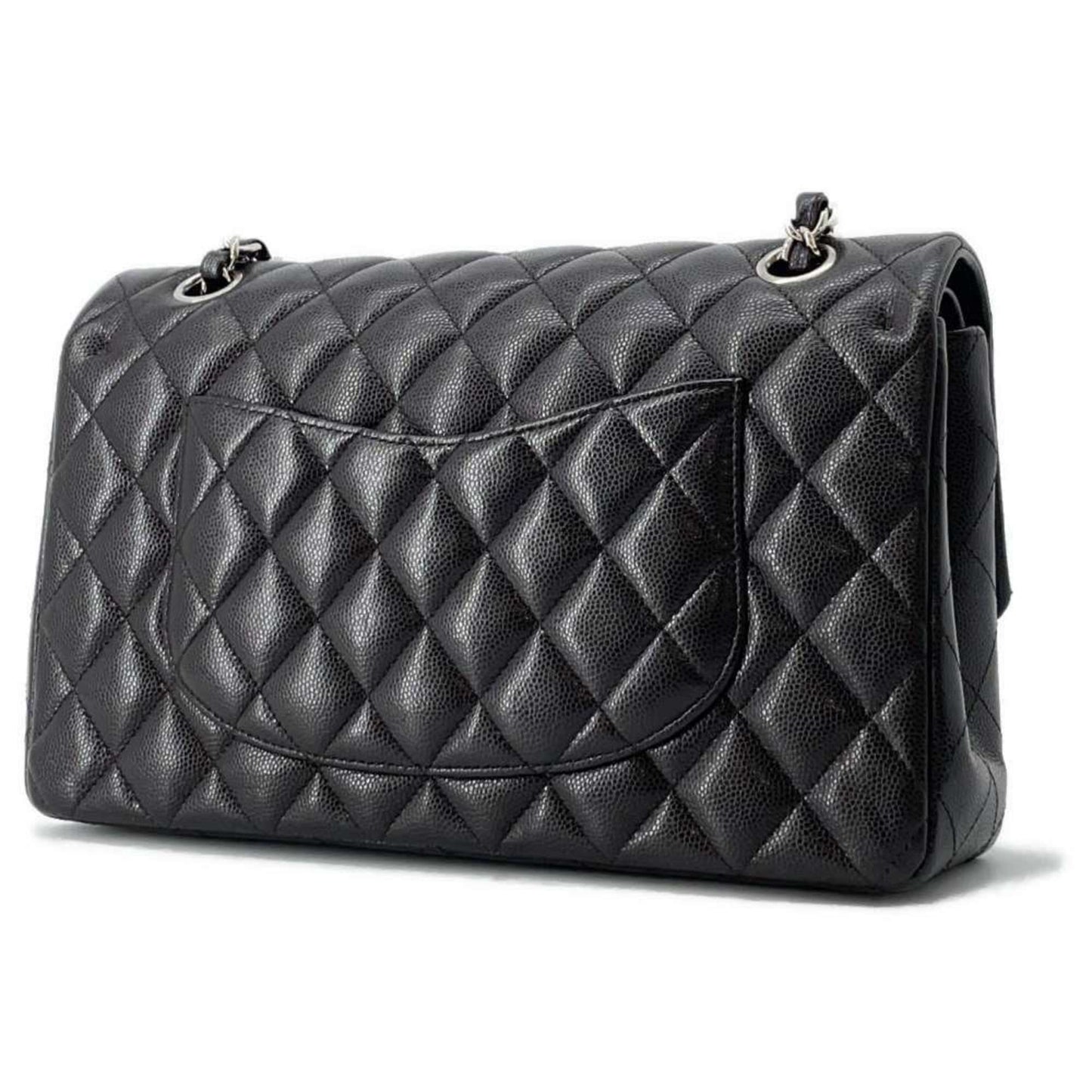 Chanel Chain Shoulder Bag Matelasse 25 Coco Mark Caviar Skin Double A01112