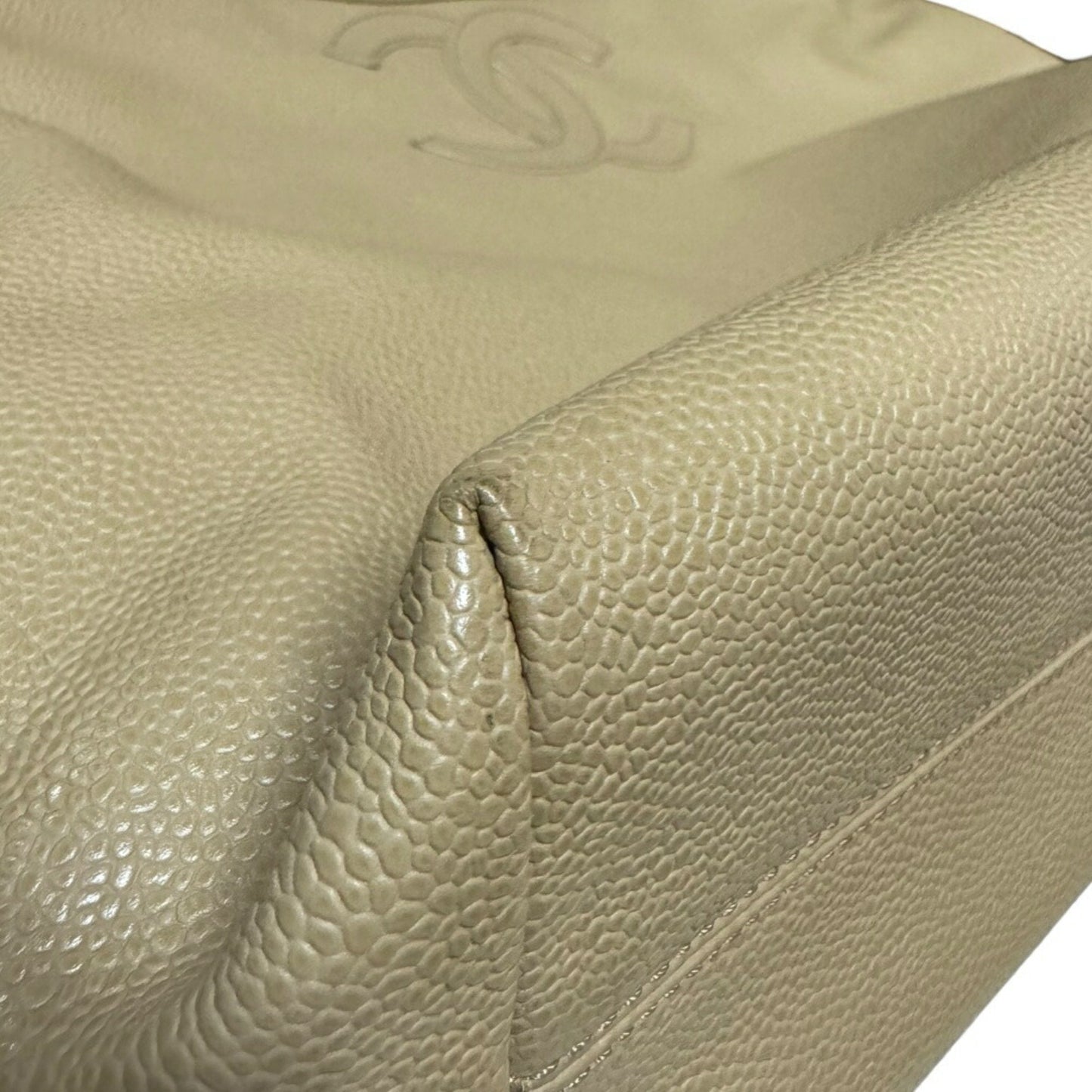 CHANEL Tote Bag Caviar Skin Beige Women's
