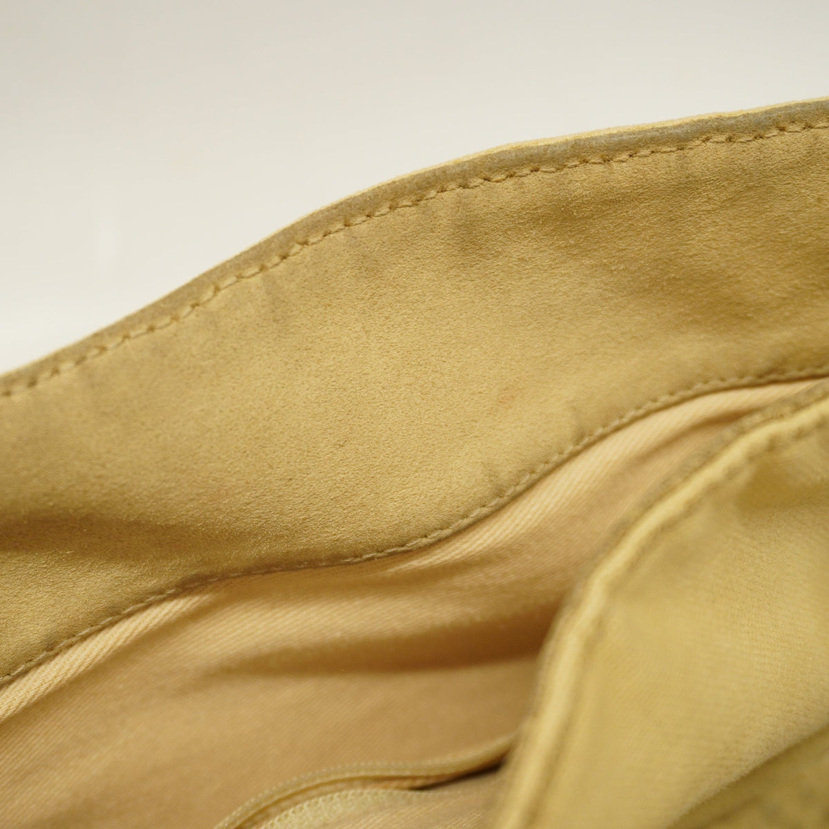 ChanelAuth  Chain Shoulder Women's Canvas Shoulder Bag Beige