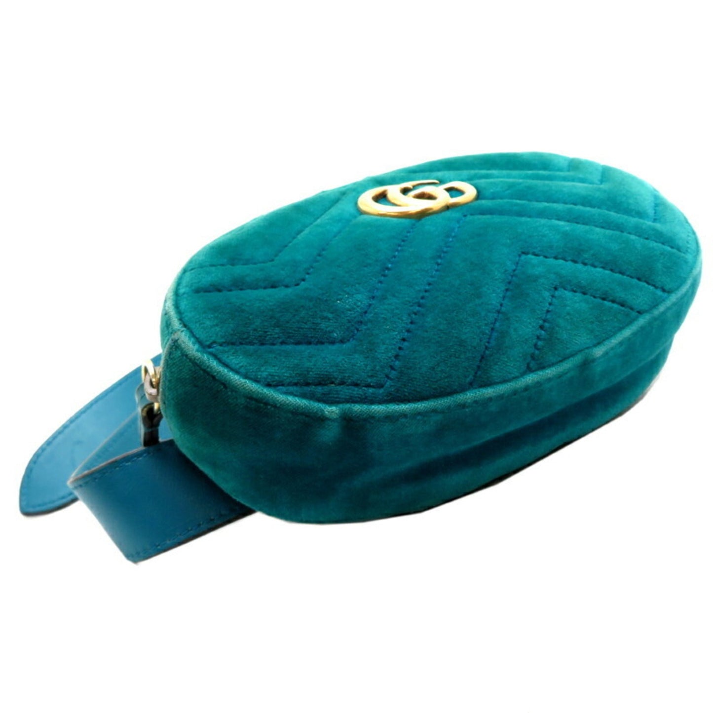 Gucci Gg Marmont Green Suede Fanny Pack