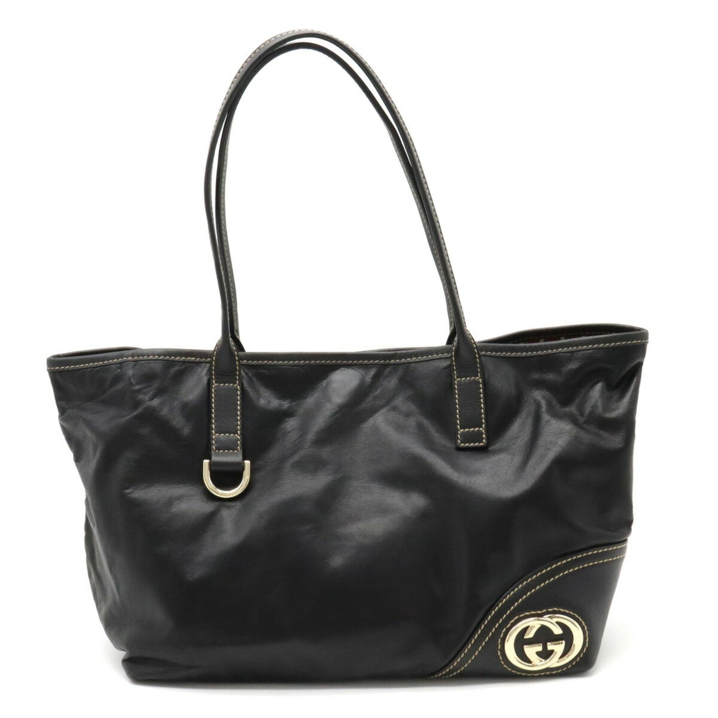 GUCCI New Britt Tote Bag Shoulder Leather Black 169946