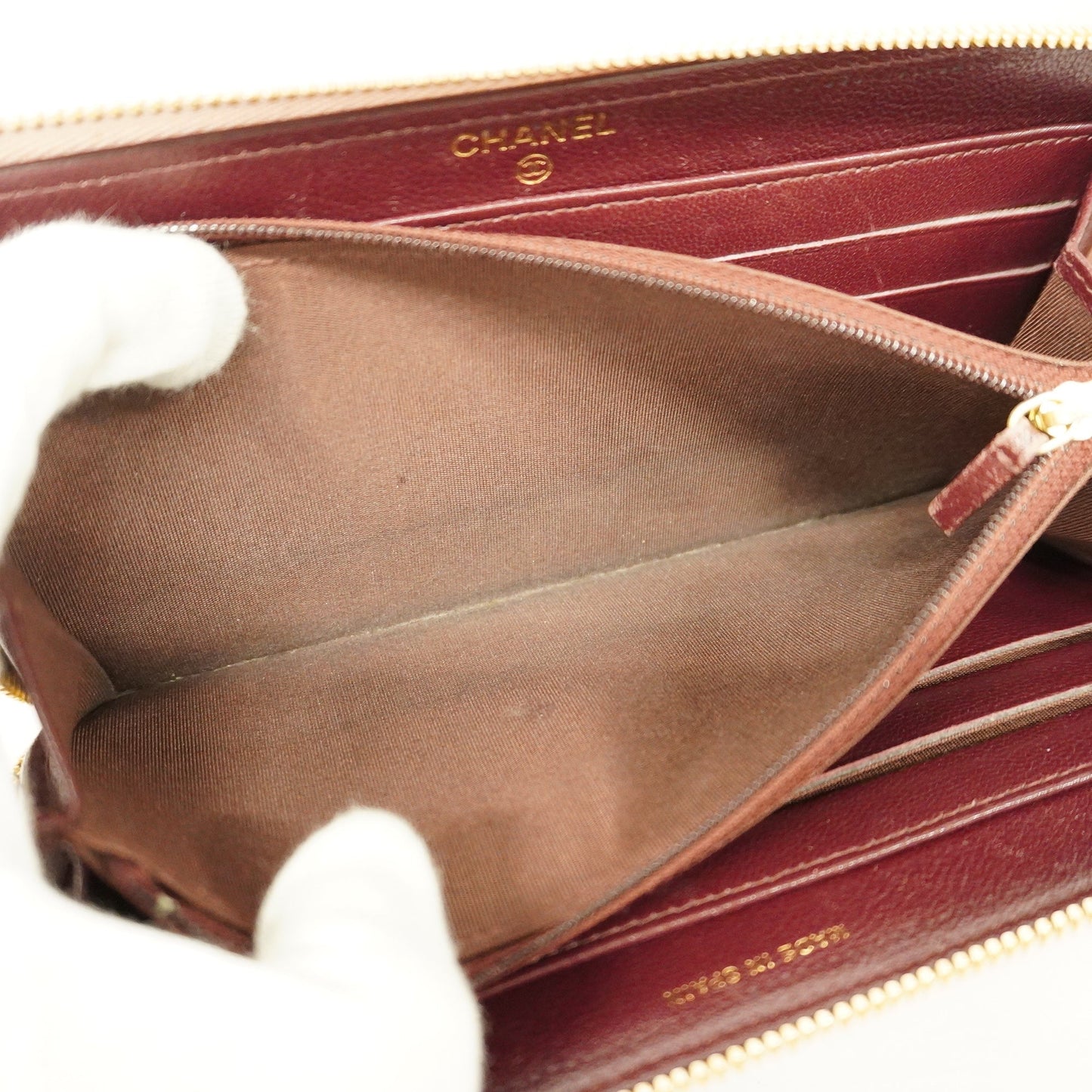 ChanelAuth  Matelasse Long Wallet Gold Hardware Women's Lambskin Long Wallet