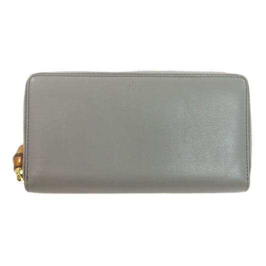 Gucci Gray Leather Long Wallet (Bi-Fold) ()