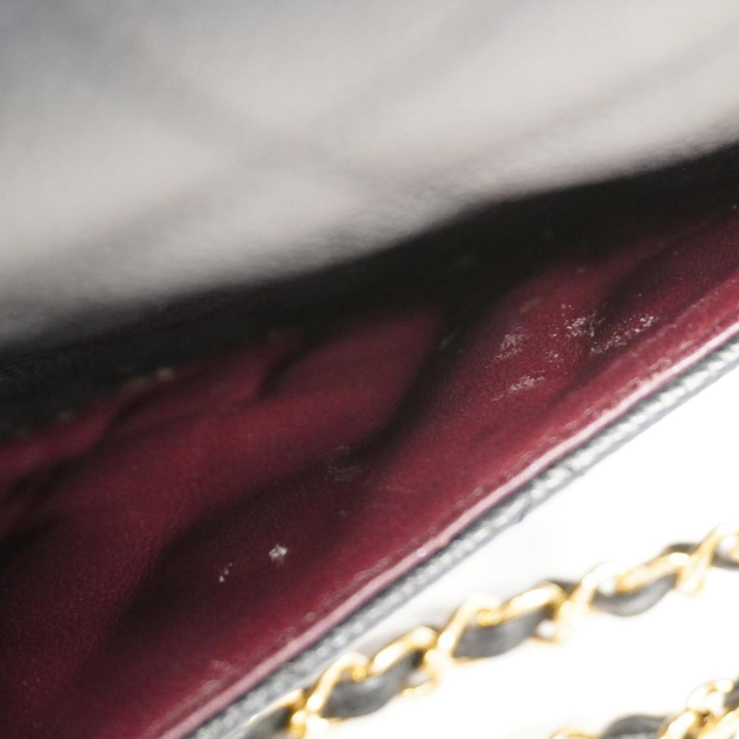 Chanel Shoulder Bag Matelasse Deca W Flap Chain Caviar Skin Black Women's