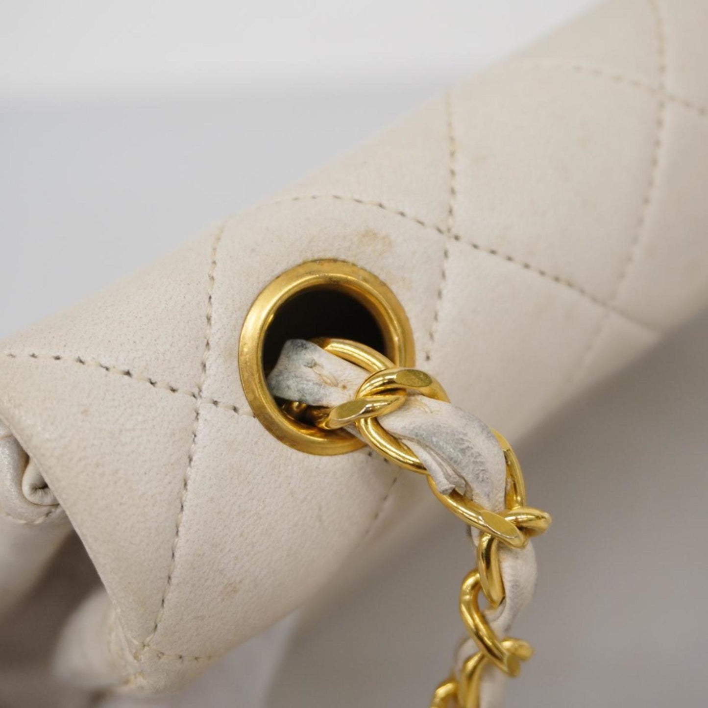 Chanel Shoulder Bag, Matelasse, Chain Shoulder, Lambskin, White, Women's