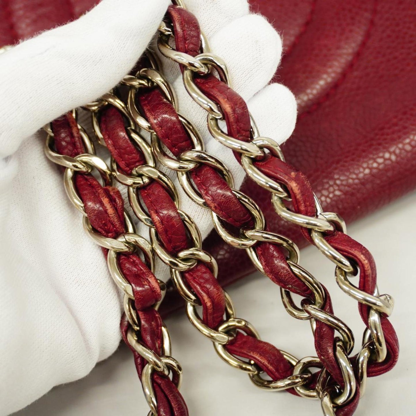 Chanel Shoulder Bag, Matelasse, Chain Shoulder, Caviar Skin, Bordeaux, Women's