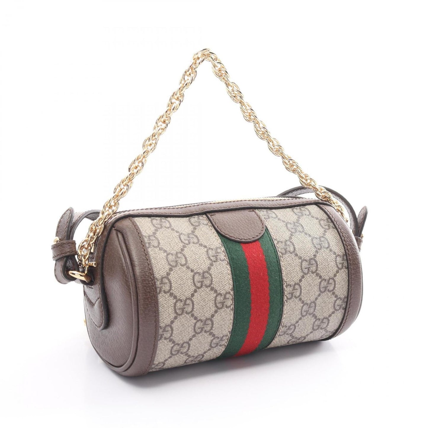 Gucci Beige Brown Multi-Color Pvc Coated Canvas Leather Shoulder Bag